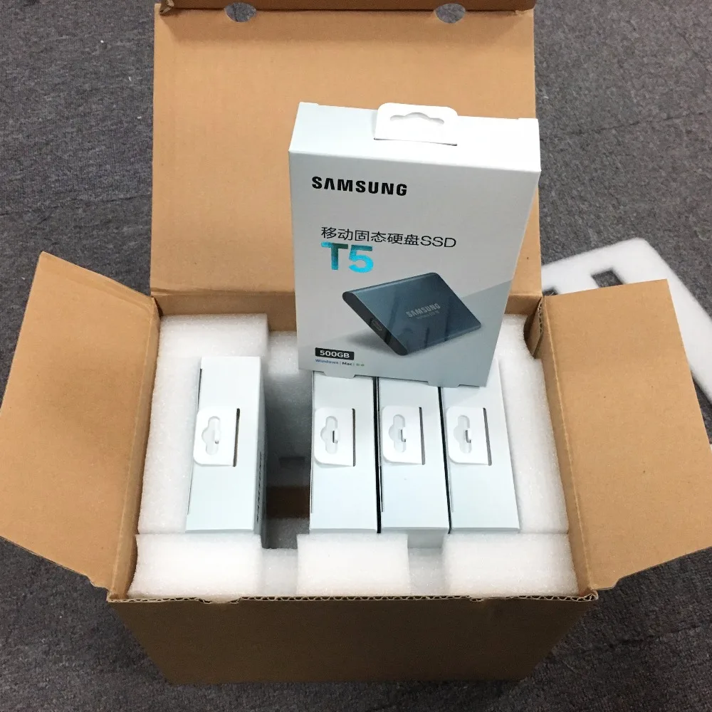 Samsung портативный ПК T5 SSD 250GB 500GB 250G 500G Внешние твердотельные накопители SSD USB 3,1 T5 1 ТБ 2 ТБ