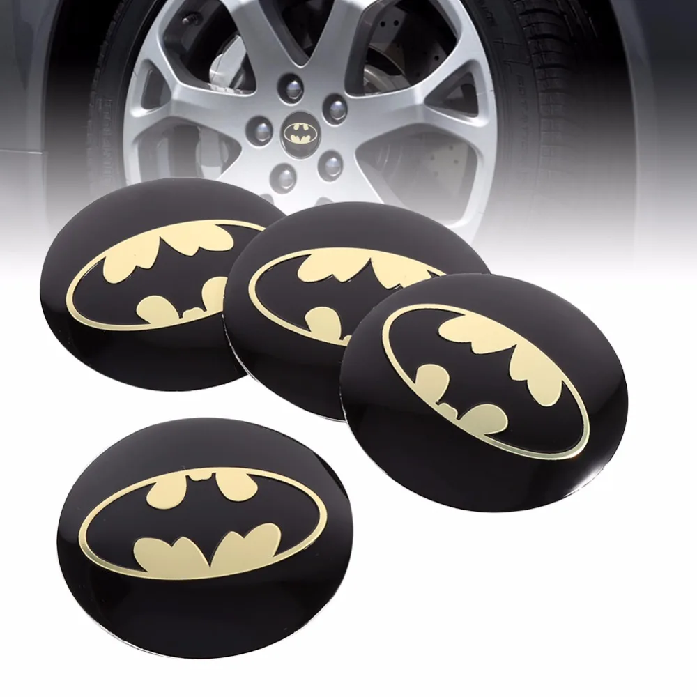 4Pcs Auto Car Cool Wheel Center Sticker Steering Tire Wheel Center Hub