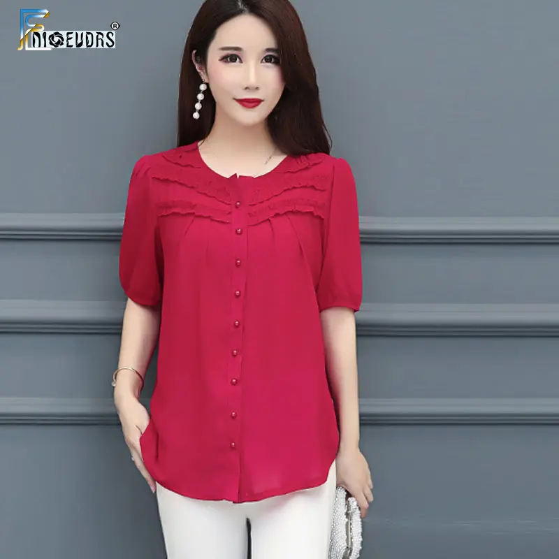 

Female Fashion Tops European Style Design Woman Summer Loose Casual Tunic Patchwork Ruffle Blouse Shirt Plus Size 5XL 4XL 3XL
