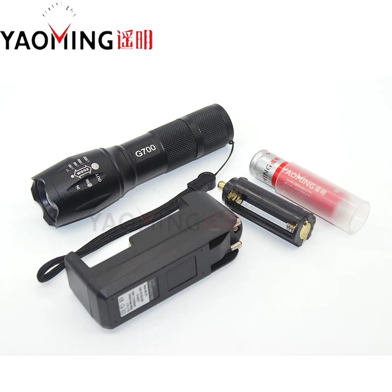 Подлинный G700 3800LM CREE XM-L T6 светодиодный тактический фонарь 10 Вт масштабируемый Наружное освещение+ аккумулятор 18650+ зарядное устройство+ фонарь в подарочной коробке