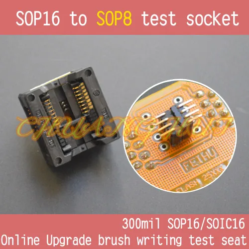 

SPI FLASH 300mil SOP16 to SOP8 test socket SOP16/SOIC16/SO16 socket
