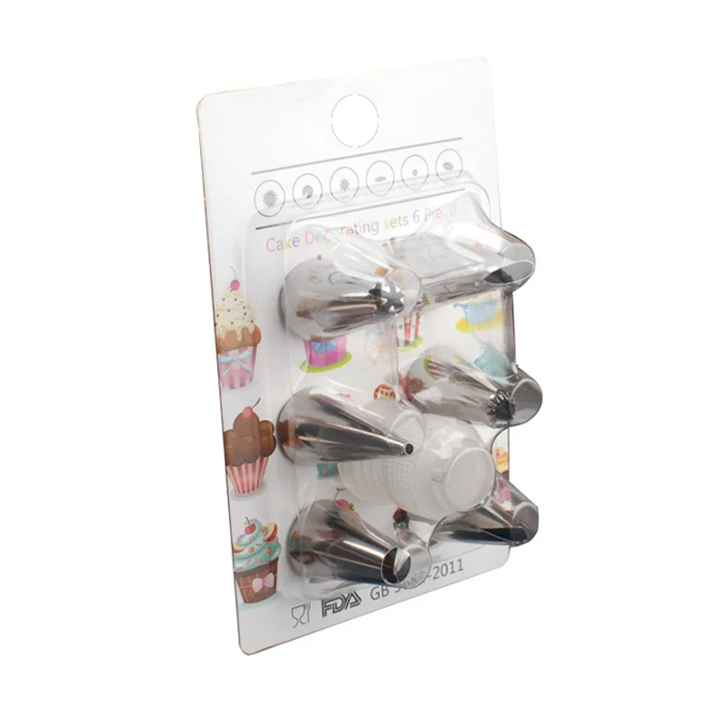 

1 set Pipe icing nozzle nozzle set Silver dessert decoration set Small and easy to clean Baking accessories