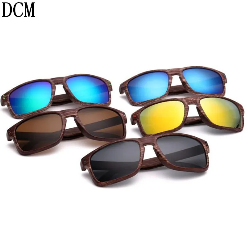 

Vintage Wood Grain Sunglasses Men Reflective Square Eyewear Gafas De Sol Gafas De Sol Feminino Eyewear Accessories