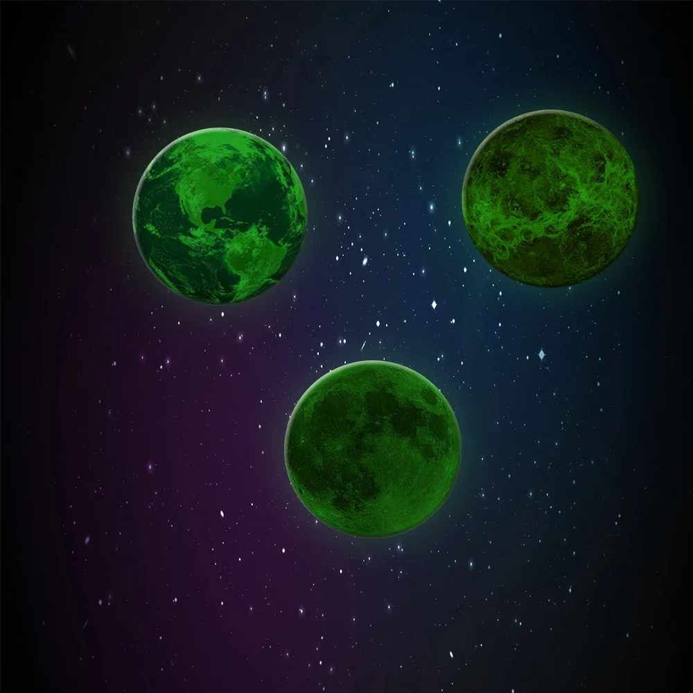 

30cm Luminous Planets DIY Wall Sticker Removable PVC Luminous Planet Glow In The Dark Wall Stickers Kids Room Decoration