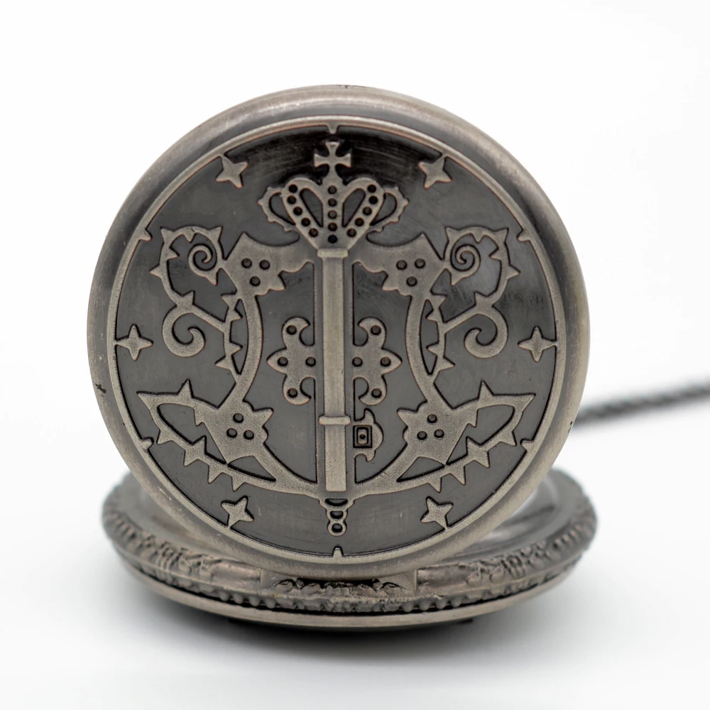Новая мода Kuroshitsuji Черный дворецкий кварцевые карманные часы аналоговый кулон ожерелье мужские и женские часы подарок
