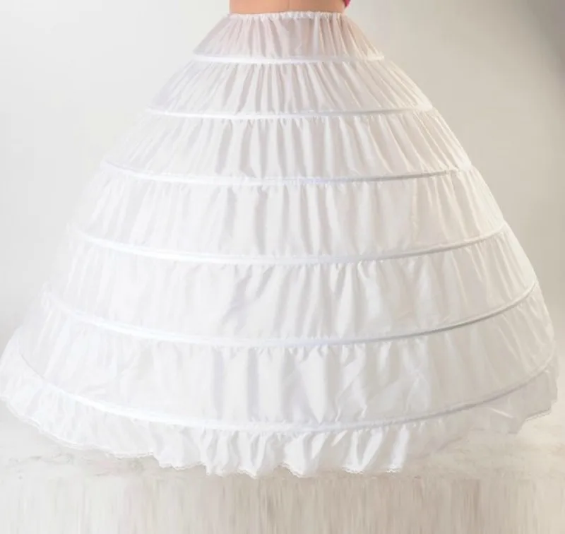 Free shipping High Quality White 6 Hoops Petticoat Crinoline Slip Underskirt For Wedding Dress Bridal Gown In Stock 2018