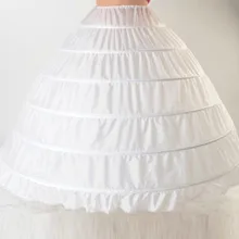 Высокое качество Белый 6 Обручи кринолин скольжения нижняя для свадебное платье