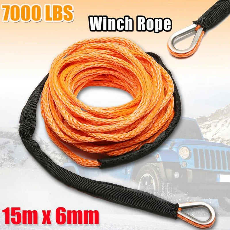 7000lbm 15 m * 6 مللي متر الطوارئ سلامة حبل قطر s سلك كابل حبل رفع سلسلة خط كابل مع غمد البرتقال الاصطناعية حبل قطر
