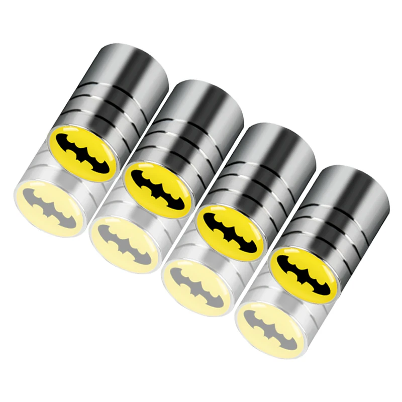 

4pcs Batman Emblem Car Wheel Tyre Tire Stem Air Valve Caps Dust Valve Cap Covers Fit for BMW Audi Ford mazda skoda toyota lada
