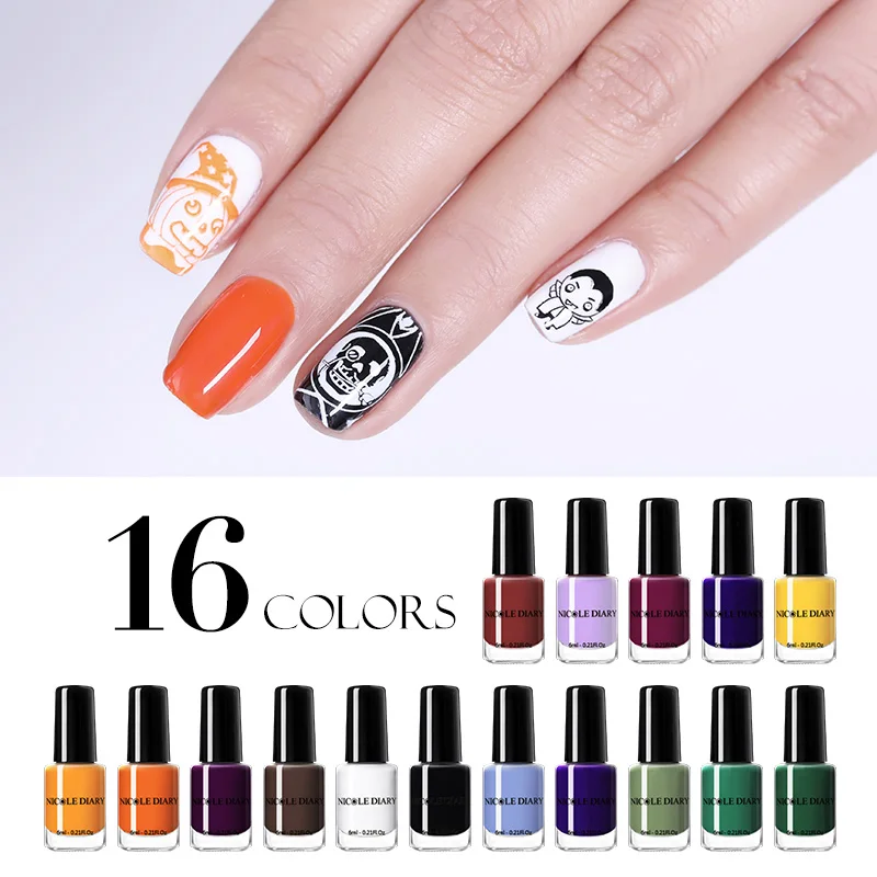 

NICOLE DIARY 6ml Peel Off Nail Polish Colorful Black White Nail Art Varnish Water-based Manicure Nail Lacquer Design