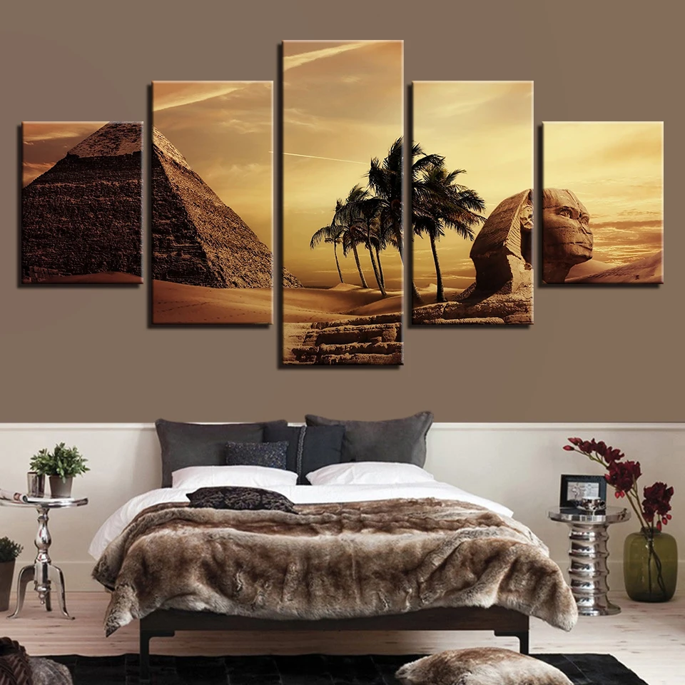 Canvas Painting Wall Art Print Egyptian Pyramid Landscape