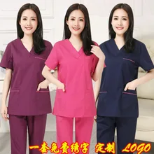 Корейская одежда для мытья рук, костюм с коротким рукавом, Женский костюм для врача, кисть для рук, косметичка для ухода за кожей, оральный комбинезон