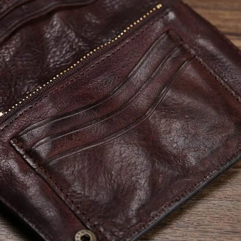 Винтажный Мужской кошелек из натуральной кожи, кожаный мужской кошелек, короткий Стильный клатч, мужская сумка для монет, зажим для денег