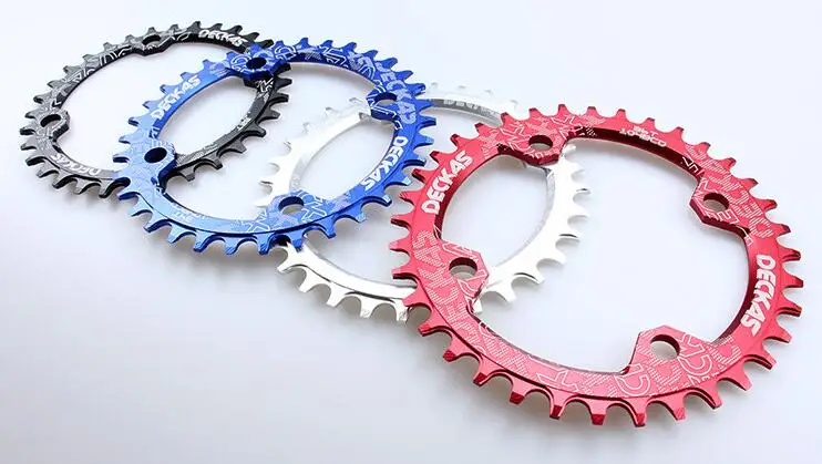 Deckas круглый узкий широкий Chainring MTB горный велосипед велосипедный спорт 104BCD 32 т 34 36 38 шатуны зуб части пластины 104 BCD