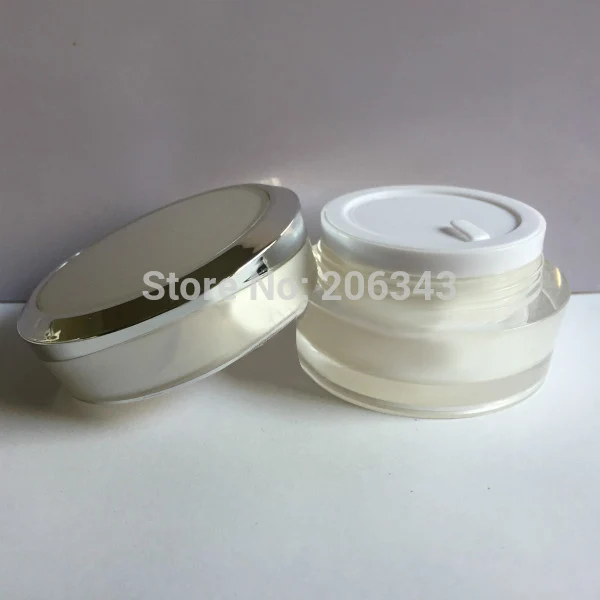 Boião de Creme para o Dia Creme para os Olhos Embalagens de Cosméticos Ouro Acrílico Creme Gel Essência Hidratante Plástico Jar 15g - 3 Garrafas reutilizáveis