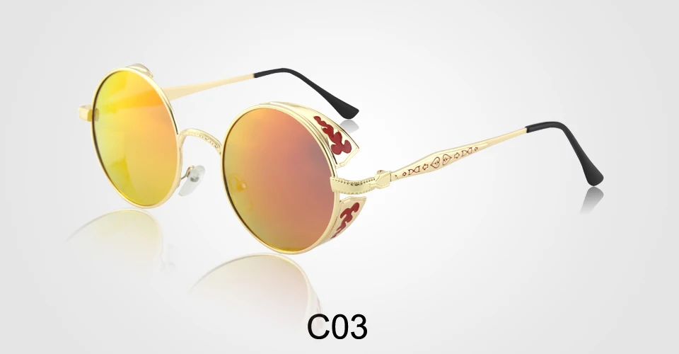CGID Polarized Steampunk Sunglasses Round Metal Sun Glass Brand Designer Retro Vintage Glasses UV400 for Men& Women E71