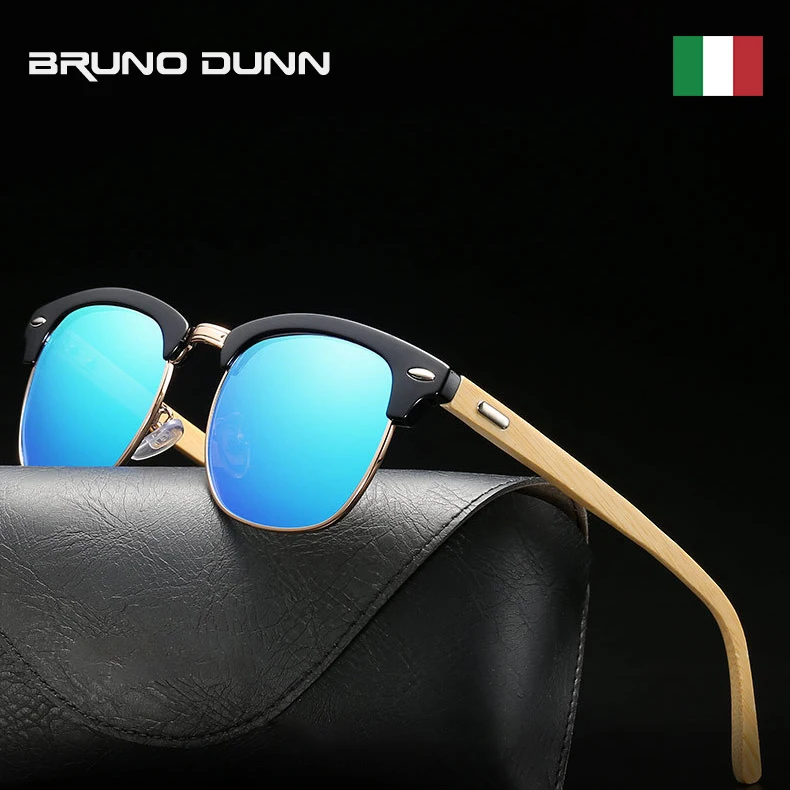 Солнечные очки Bruno Dunn с бамбуковой древесиной для мужчин и женщин