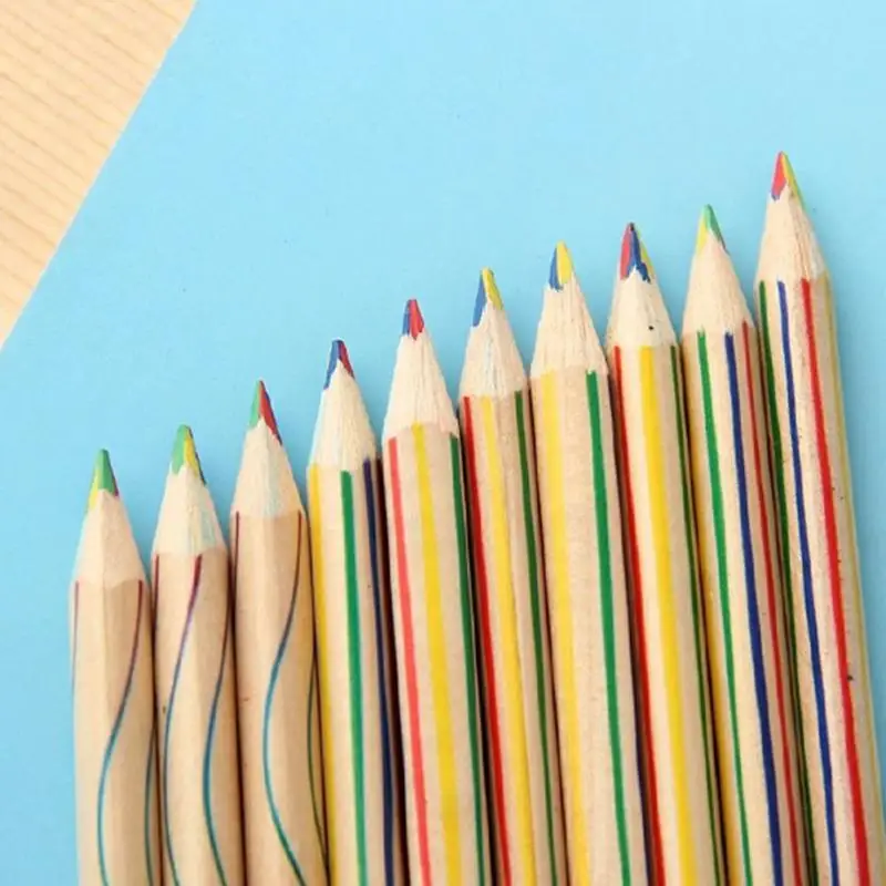 

10pcs/Lot Rainbow Color Pencil 4 in 1 Colored Drawing Painting Pencils 823 new
