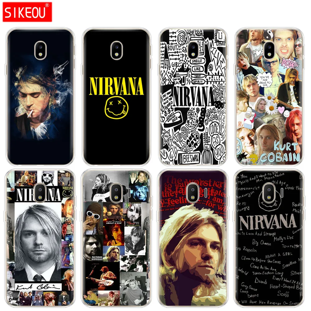 

silicone cover phone case for Samsung Galaxy J3 J5 J7 2017 J330 J530 J730 PRO j2 2018 kurt cobain nirvana