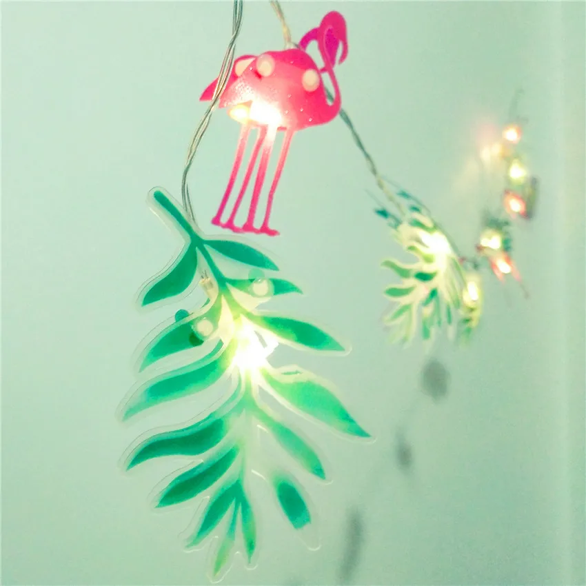 JULELYS 10 лампочек AA на батарейках светодиодный гирлянда Фламинго оливковые гирлянды рождественские украшения для вечеринки комнаты