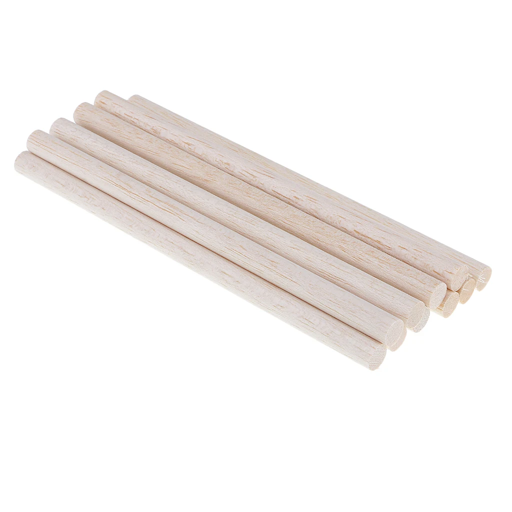30x 50/100/200mm Balsa Wood Round Sticks Unfinished for Woodworking Crafts