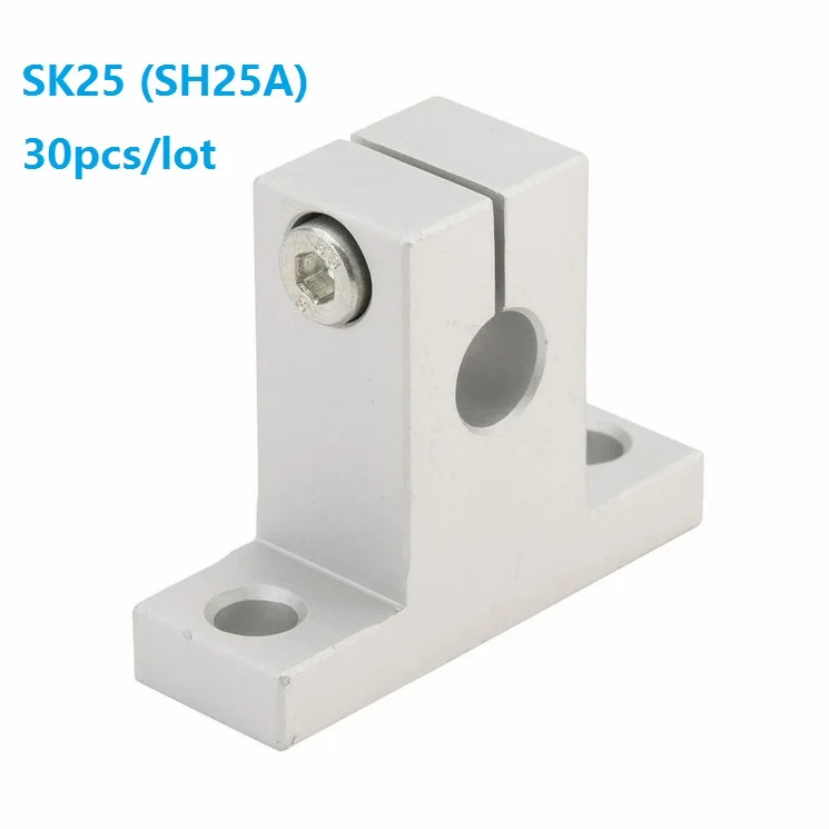 

30pcs/lot SK25 SH25A inner diameter 25mm shaft Linear rail shaft support bearing XYZ Table CNC router 3D printer parts