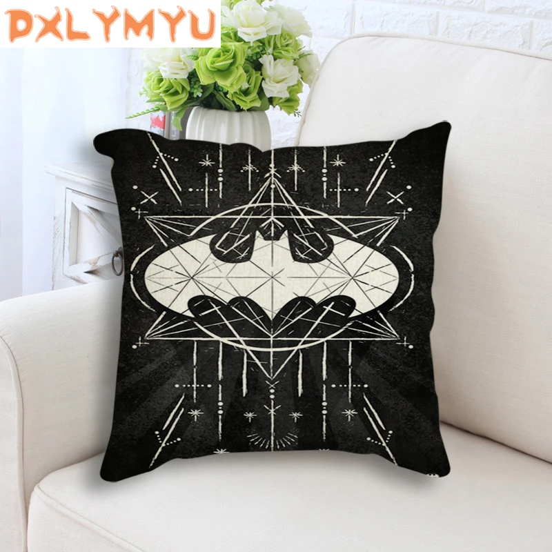 Льняная черная подушка для дивана стул супергерой Бэтмен Супермен логотип граффити DC Скандинавская Подушка, домашний декор