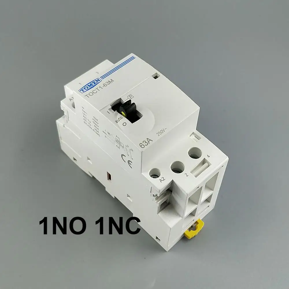 TOCT1 Американская классификация проводов 2р 63A 220 V/230 V 50/60HZ Din rail бытовой ac Контактор В соответствии с стандартом с ручным Управление переключатель 2NO или 1NO 1NC или 2NC - Цвет: 1NO 1NC