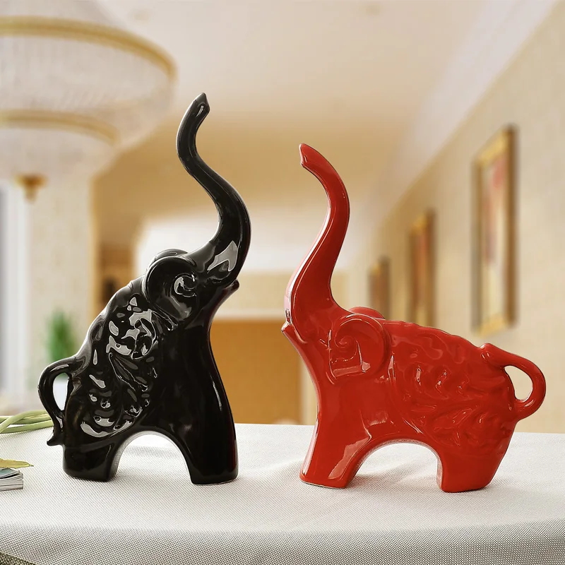 red black ceramic african elephant home decor crafts room decoration ceramic kawaii ornament porcelain animal figurines - Elephant Home Decor red black ceramic african elephant home decor crafts room decoration ceramic kawaii ornament porcelain animal figurines - Elephant Home Decor