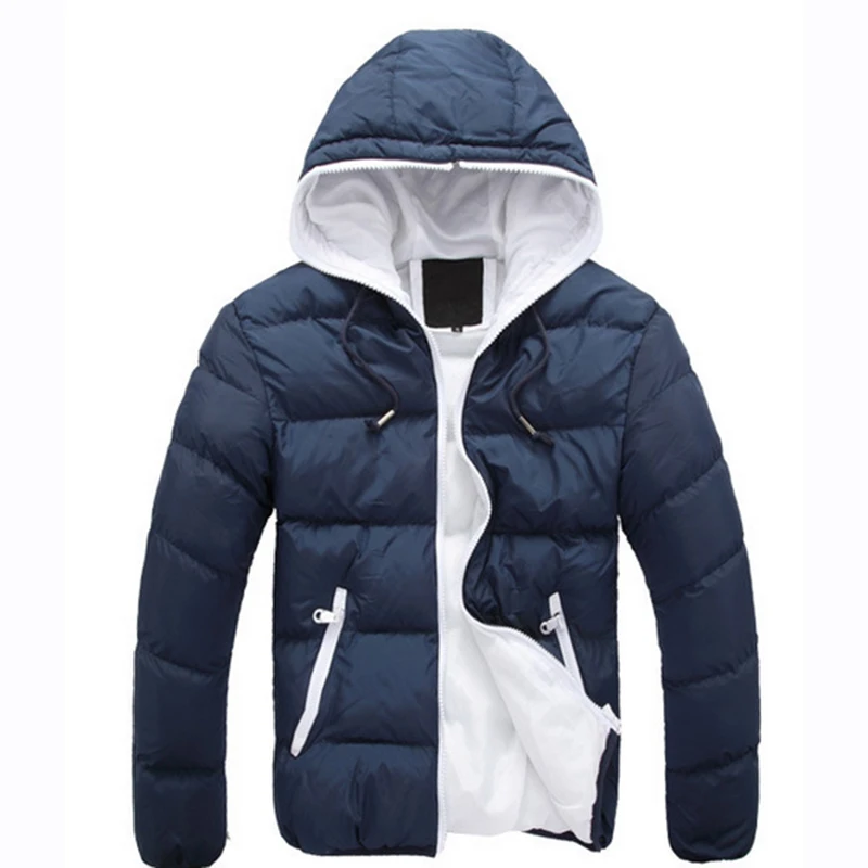 New Fashion Men's Winter Warm Jacket Hooded Slim Casual Coat Cotton-padded Jacket Parka Overcoat Hoodie Thick Coat