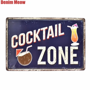 

Cocktail Zone Vintage Embossed Metal Tin Signs Bar Pub Casino Party Decorative Plates Free Beer Wall Stickers Iron Poster AT011