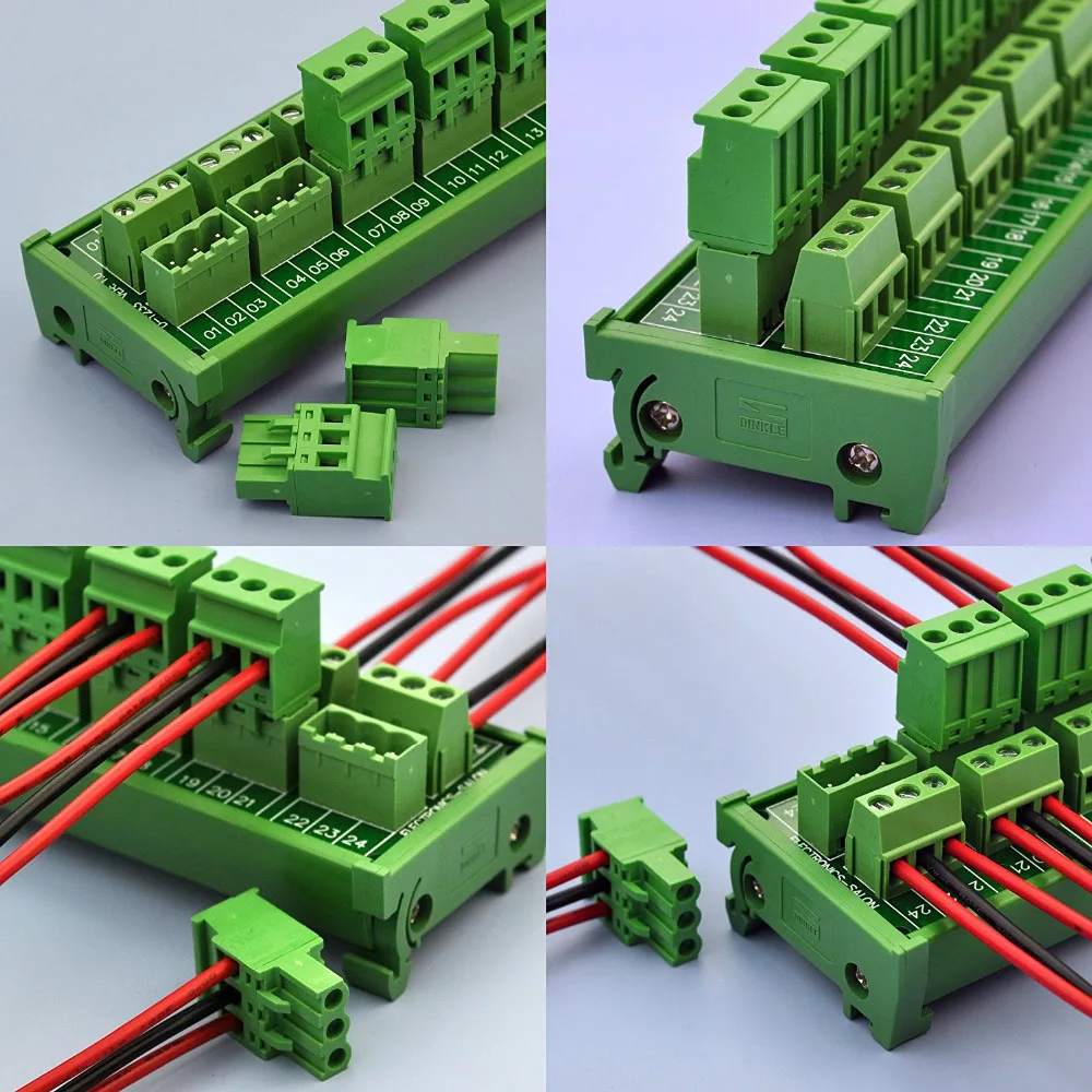 Электроника-салон DIN рейку подключаемый 8x3 Положение 10A/300 V винтовой клеммный блок распределительный модуль.(Боковой провод соединяется