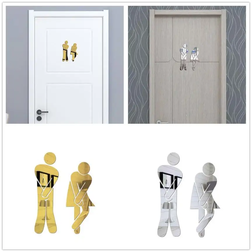 Toilet sticker Door Room Sign Women Men Decorative Bathroom Sign For Hotel Bar Restaurant Mirror Wall sticker 2O0110 Toilet sticker Door Room Sign Women Men Decorative Bathroom Sign For Hotel Bar Restaurant Mirror Wall sticker 2O0110