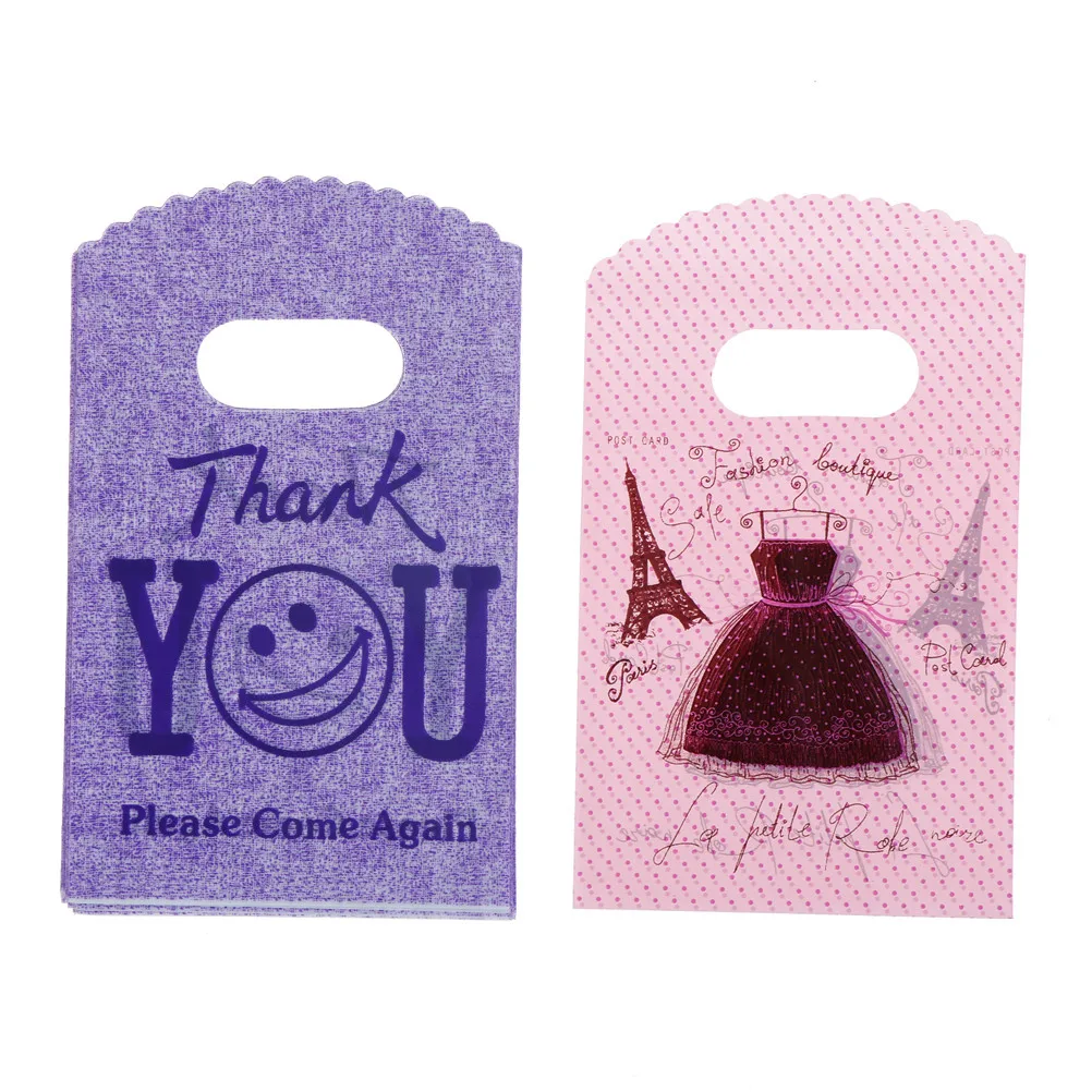 50 pcs/lot Gift Bag 9cm*15cmcm Thank You design adhesive bag cookies diy for Christmas Wedding Party Candy Food Packaging bag