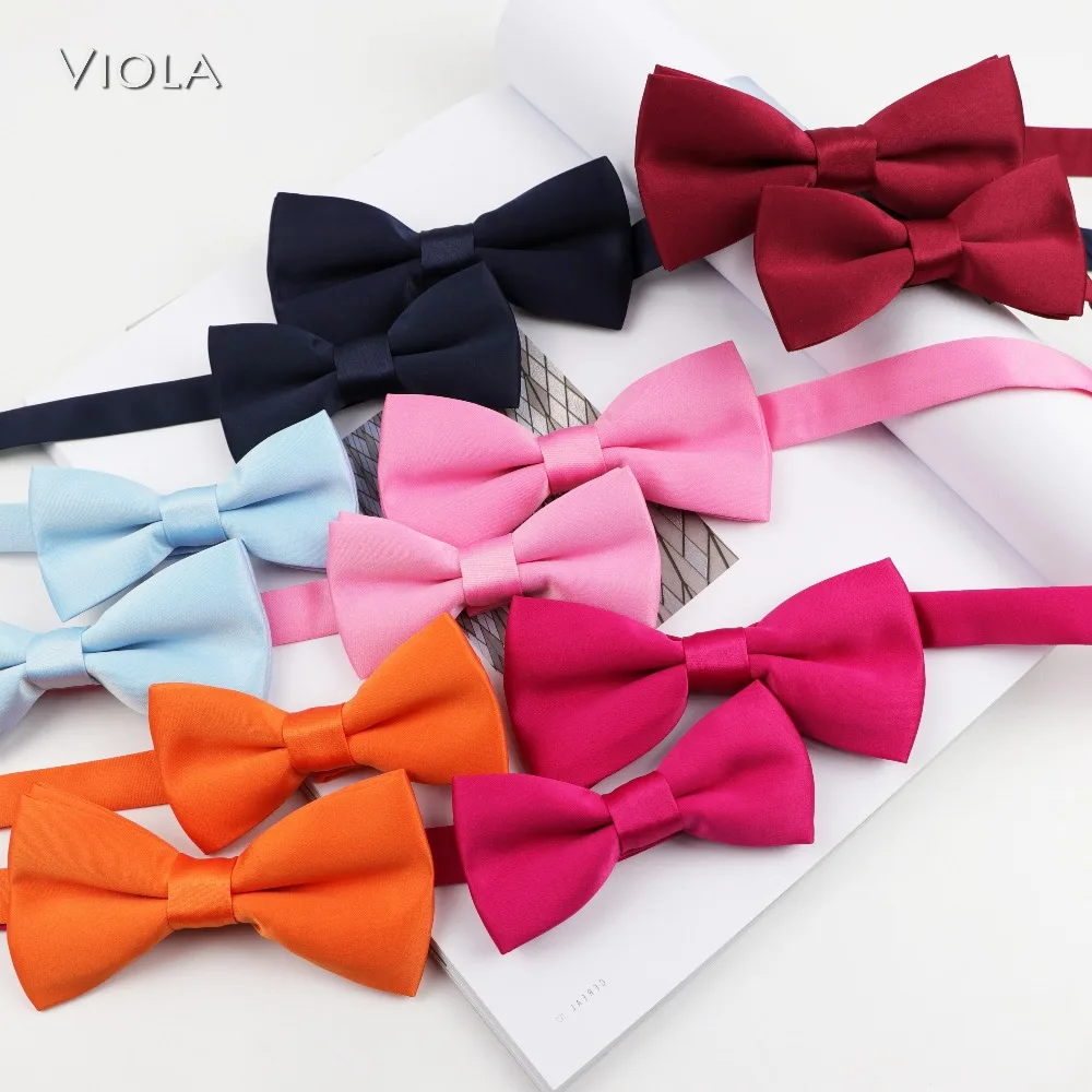 Boys Kids Adjustable Solid Bowtie Pre tied Party satin Bow Tie Wedding 1PC