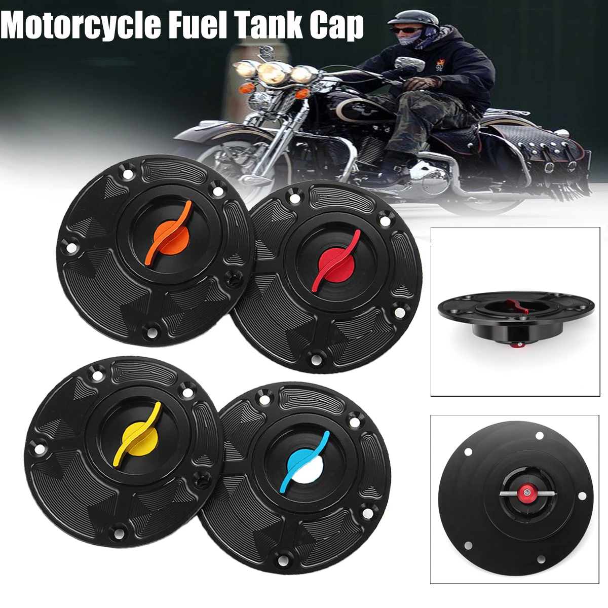 CNC Aluminum Billet Keyless Gas Fuel Tank Cap Twist off Cover For Aprilia KTM Super Duke 990R Adventure 950 990 Sliver Black