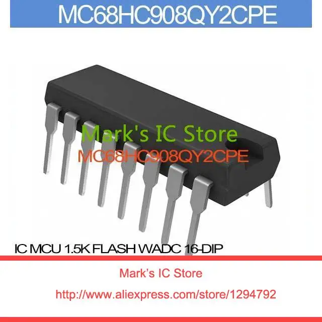 Mc68hc908qy2cpe IC MCU 1.5 K FLASH WADC 16 DIP MC68HC908QY2 68HC90 ...