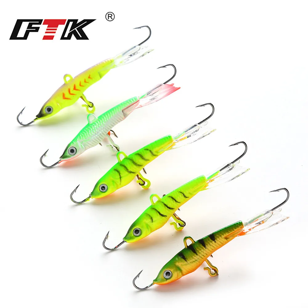 

FTK 1PC Winter Fishing Lure Ice Fishing Jig Bait 7.8CM-15G Carp Fishing hooks Lead Hard Lure 10# Pesca Tackle