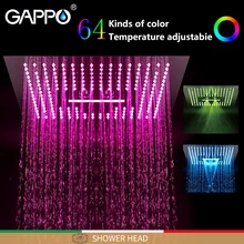 GAPPO Shower heads Rainfall shower heads black square bathroom faucet mixer LED Light faucet 3 function shower faucets GAPPO Shower heads Rainfall shower heads black square bathroom faucet mixer LED Light faucet 3 function shower faucets