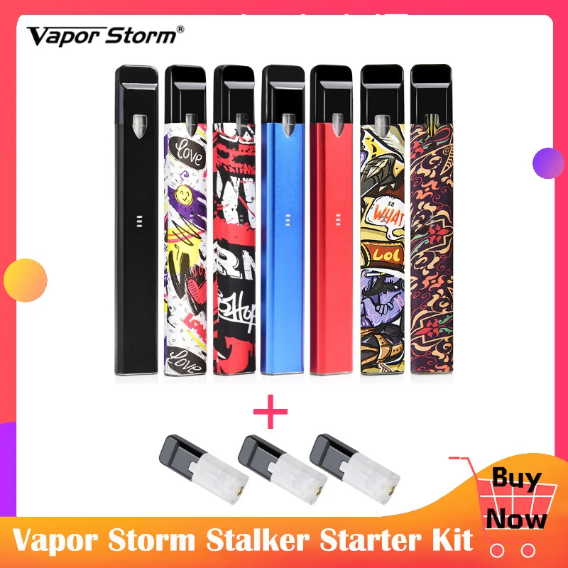 Оригинальный стартовый набор Vapor Storm Stalker граффити 1,8 мл сменный картридж 400 мАч электронная сигарета Vape ручка для кальяна hookah shisha