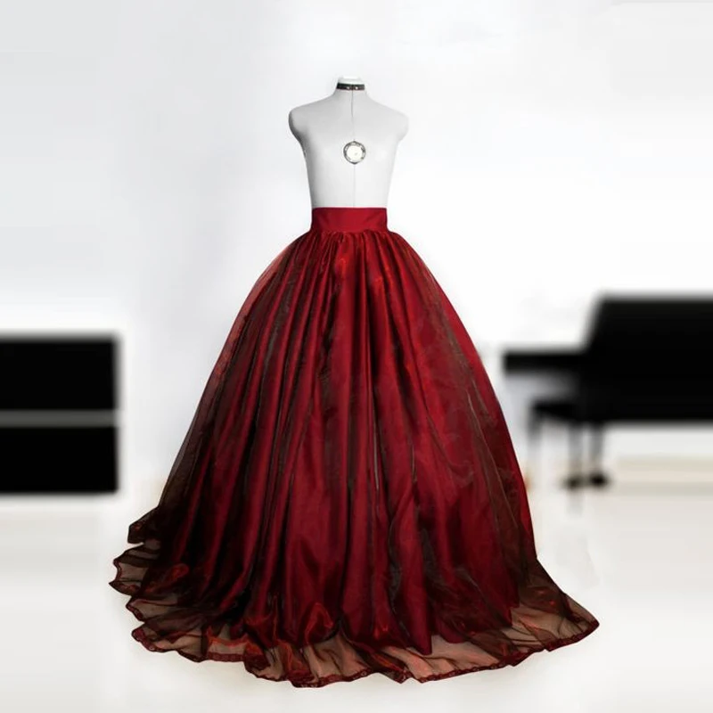 Burgundy Royal Vintage Stijl Vrouwen Baljurk Rokken voor Formele Gelegenheid Custom Made binnen Petticoat Rits Taille Vestidos Saias Burgundy Royal Vintage Stijl Vrouwen Baljurk Rokken voor Formele Gelegenheid Custom Made binnen Petticoat Rits Taille Vestidos Saias