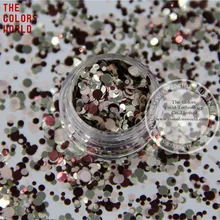 RHM321-201 смешанные цвета точечные формы Круглый Блеск для дизайна ногтей, гель для ногтей, гель-лак для ногтей и DIY украшения