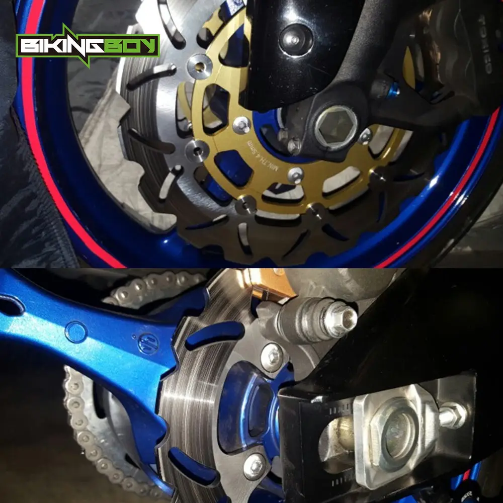 BIKINGBOY спереди и сзади тормозные диски роторов колодки для Suzuki GSXR 600 750 2006 2007 06 K6GSX-R 1000 07 2008 K7 K8 в байкерском стиле