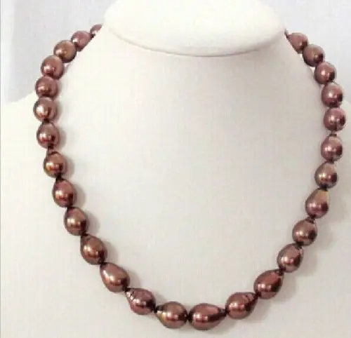 

FREE SHIPPING HOT sell new Style >>>> ELEGANT 12-13MM SOUTH SEA CHOCOLATE PEARL NECKLACE 18INCH