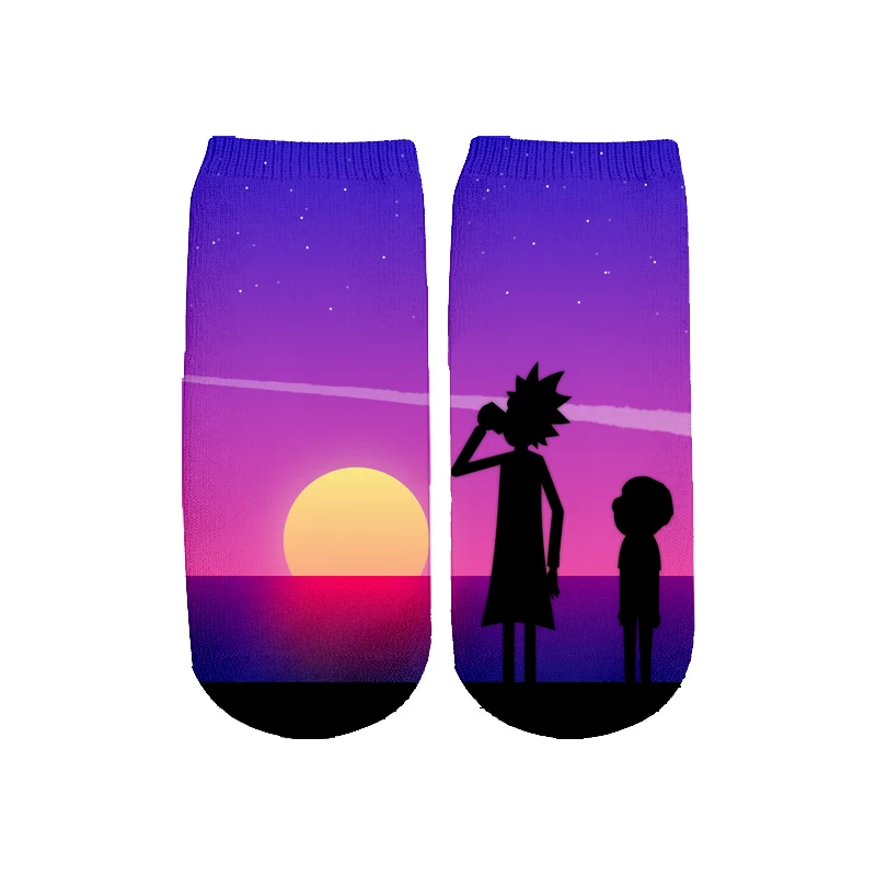 Новейшие Rick and Morty 3D печатных мультфильм милые короткие носки для мужчин женщин harajuku корейские носки RS-002 - Цвет: 24
