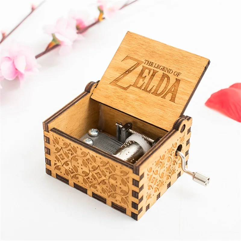 Game The Legend of Zelda Theme Handmade Engraved Wooden Music Box Crafts Cosplay