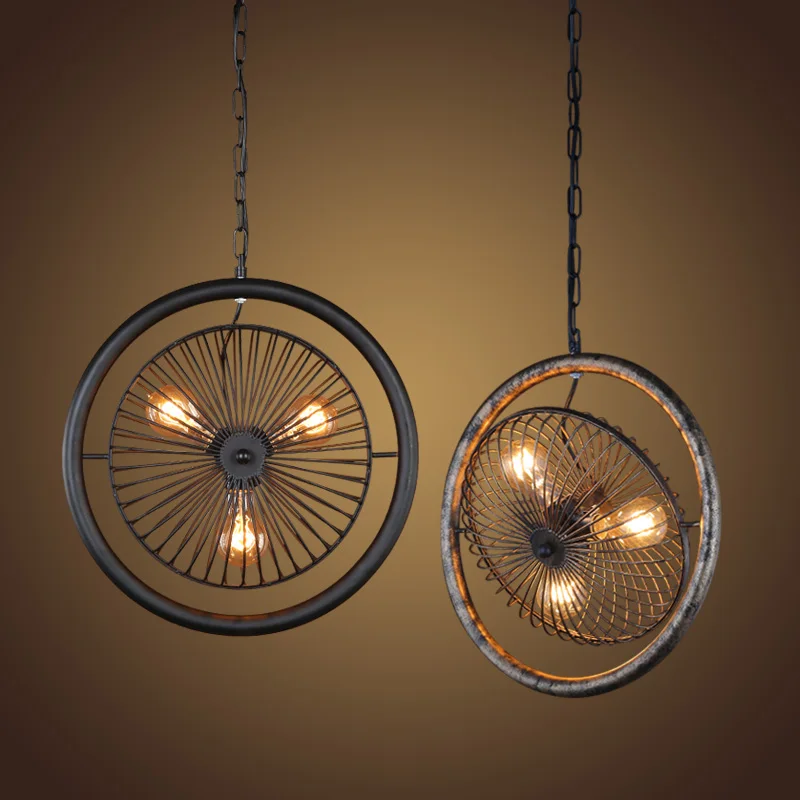American Country Loft Industrial Style Restaurant Internet Cafe Bar Creative Retro Linen Lampshade Chandelier Lights & Lighting Ceiling Lights & Fans