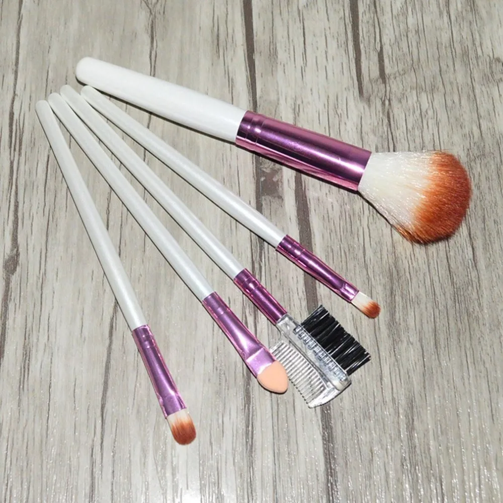 

5pcs Hair Makeup Brushes Set Wood Handle Foundation Blending Powder Brush Cosmetic Beauty Make Up Tools