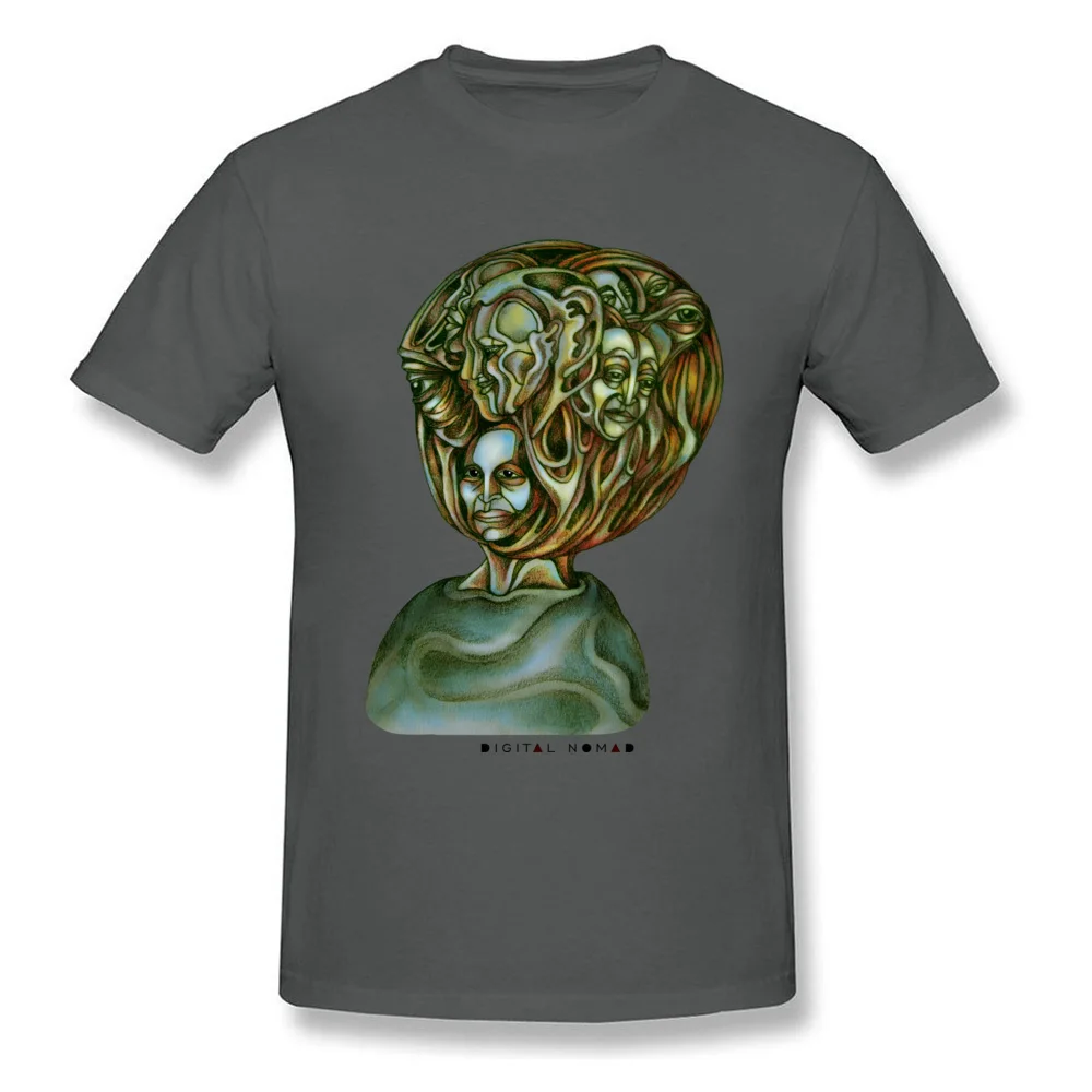 Прочный Шарм Дизайн искусства Мужская Спортивная футболка странные вещи футболка лица печатных Спортивная футболка - Цвет: Dark Grey