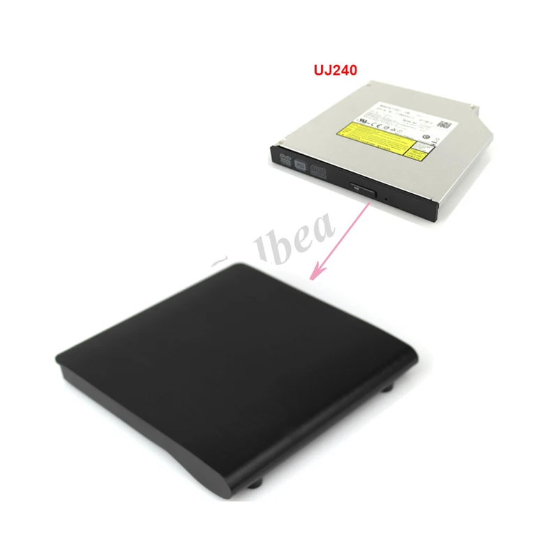 

1pc USB 2.0 SATA 12.7mm External DVD-RM External Case Enclosure+UJ240 6X 3D Blu-ray Burner Layer CD-RW DVD RW SATA Optical Drive